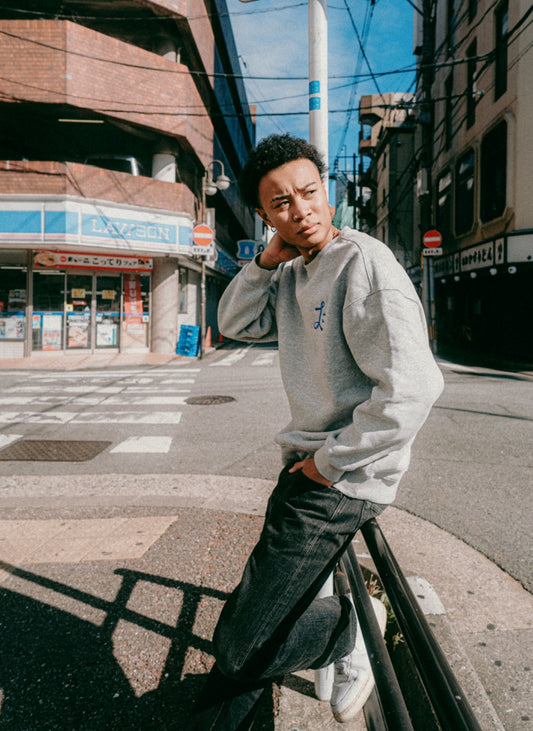 HEAVYWEIGHT LOGO SWEAT T-SHIRT 《FLOWERGRAY&BLUE》